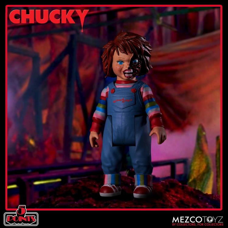 Child's Play 5 Points Chucky Deluxe Figure Set Mezco