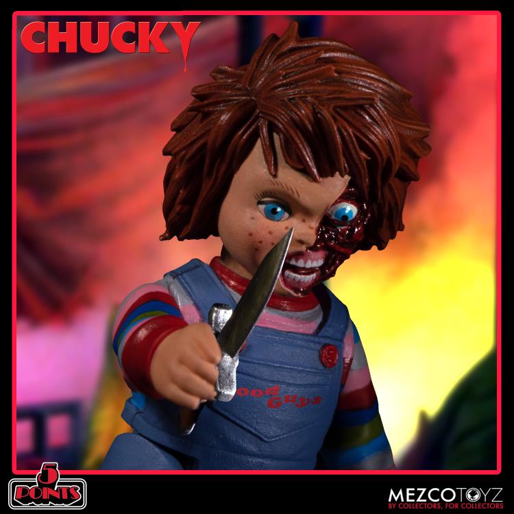 Child's Play 5 Points Chucky Deluxe Figure Set Mezco