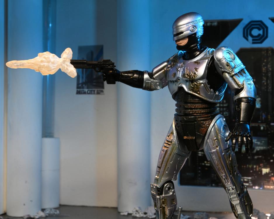 RoboCop Ultimate Battle Damaged RoboCop with Chair Figura Neca