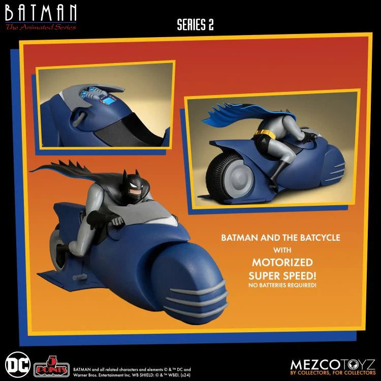 Batman The Animated Series 5 Points Batman and Batcycle Set Figuras