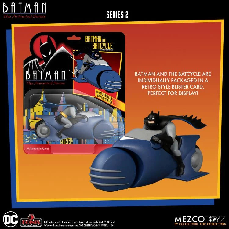 Batman The Animated Series 5 Points Batman and Batcycle Set Figuras