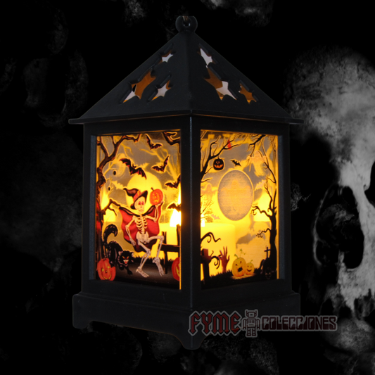 Mini Farol Cuadrado Diseño Calavera