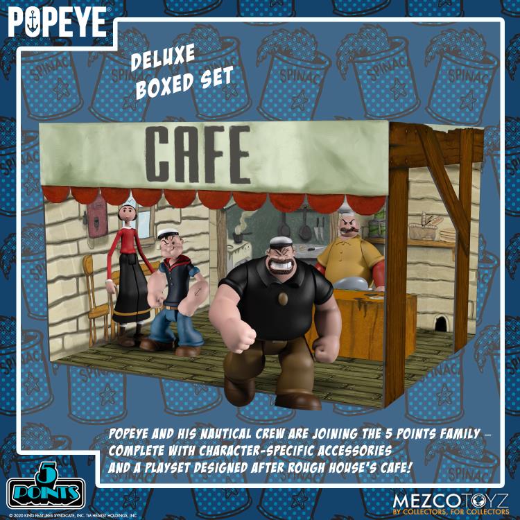 Popeye Classic Comic Strip 5 Points Deluxe Boxed Set Figura Mezco