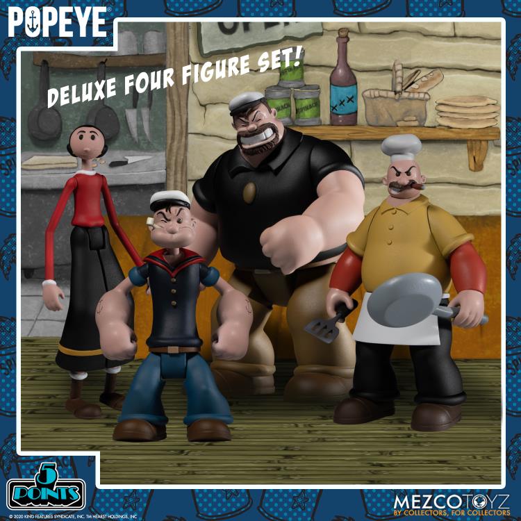 Popeye Classic Comic Strip 5 Points Deluxe Boxed Set Figura Mezco