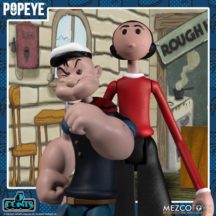 Popeye Classic Comic Strip 5 Points Deluxe Boxed Set Figura Mezco